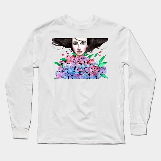 Roses Long Sleeve T-Shirt by DaniMej